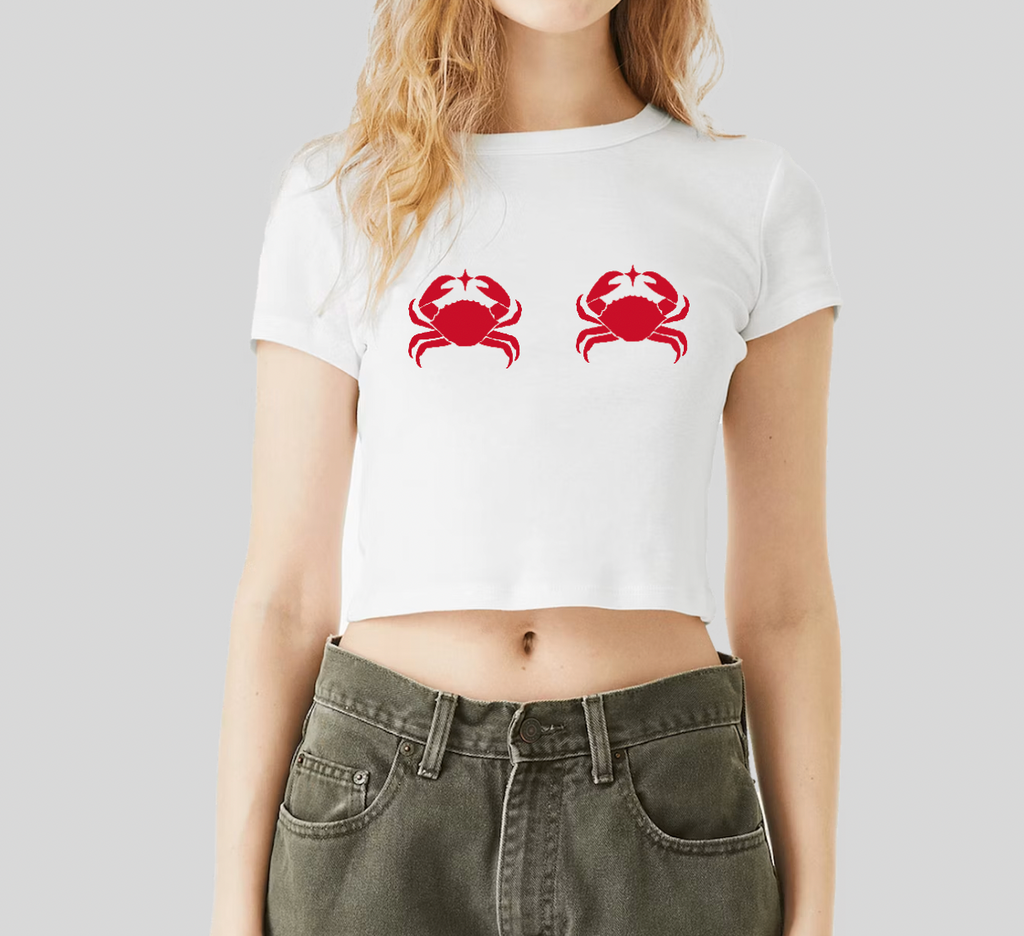 Crabby Biddies Cropped Tee (Fitted)